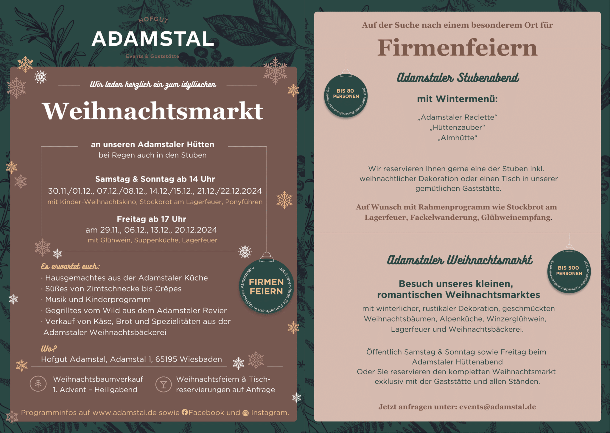 Weihnachtsmarkt Adamstal 2024