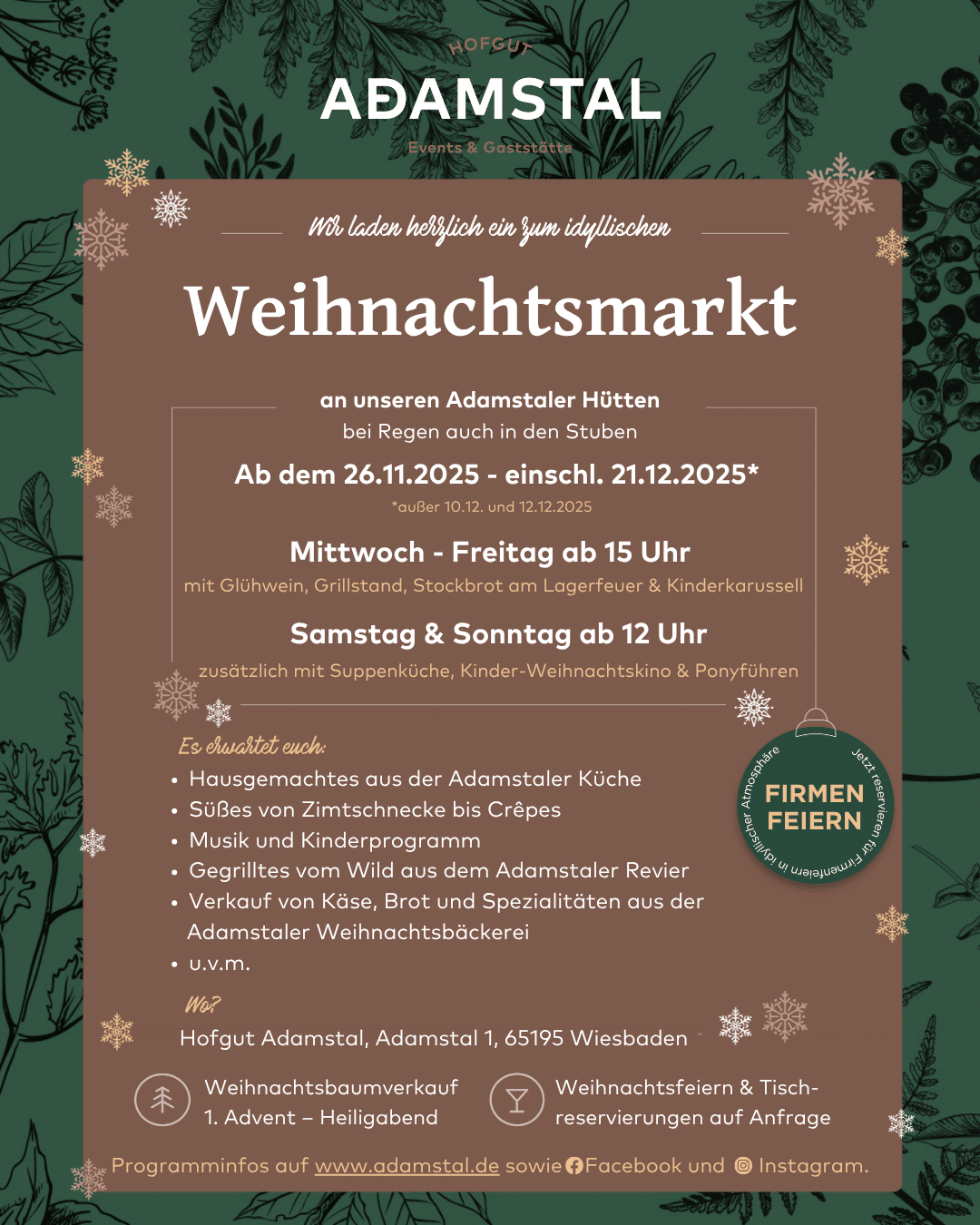 Adamstal Weihnachtsmarkt 2025